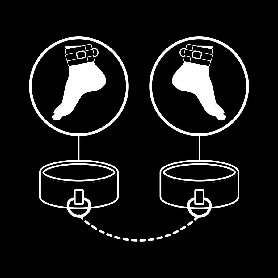 Fetish Submissive - Vegan Leather Ankle Cuffs With Noprene Lining