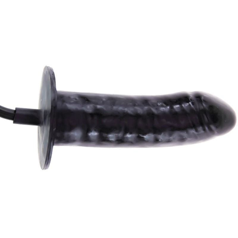 Baile Vibration Inflatable Penis expands with air pump and delivers multi-speed vibrations. Features realistic texture, suction cup, and hands-free pleasure.6