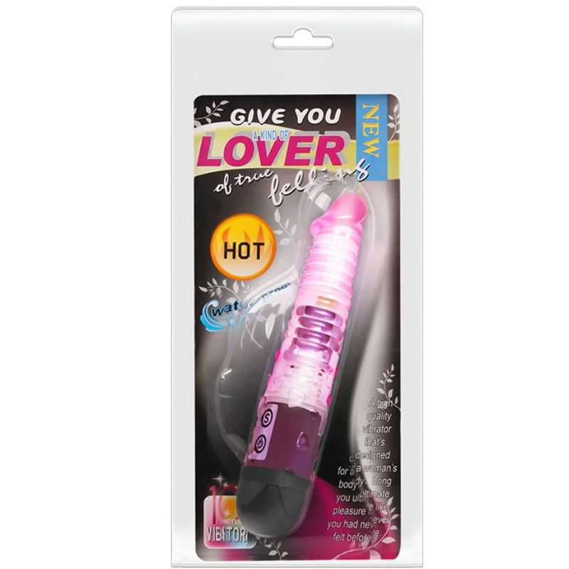 Discover ultimate satisfaction with the Baile Lover Pink Vibrator. Features 10 pre-programmed modes, strong vibrations, and a nodulated shaft for enhanced stimulation.9