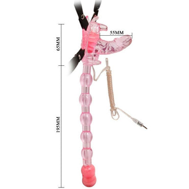 Experience multi-zone pleasure with Baile Butterfly Strap-On vibrator. 7 vibration modes, remote control. Ships UK & EU. Buy now for unforgettable fun!2