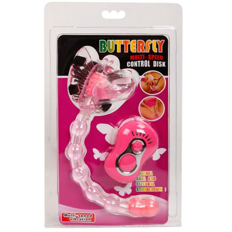 Experience multi-zone pleasure with Baile Butterfly Strap-On vibrator. 7 vibration modes, remote control. Ships UK & EU. Buy now for unforgettable fun!7
