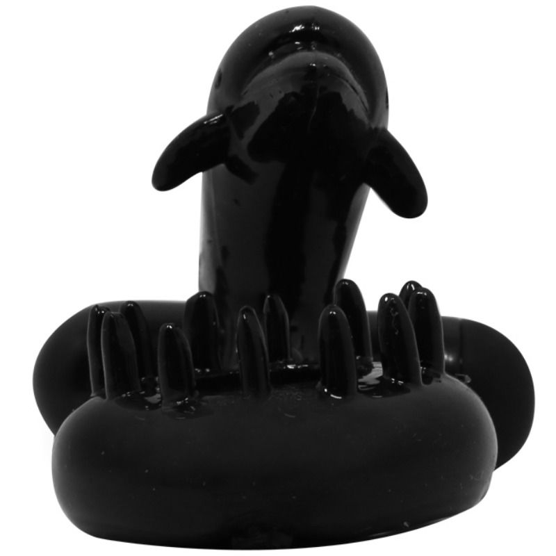 Enhance pleasure with the Baile Dolphin Clitoral Stimulator Ring. High-quality silicone, strong vibrations, dolphin-shaped stimulator, and easy-to-use design.5