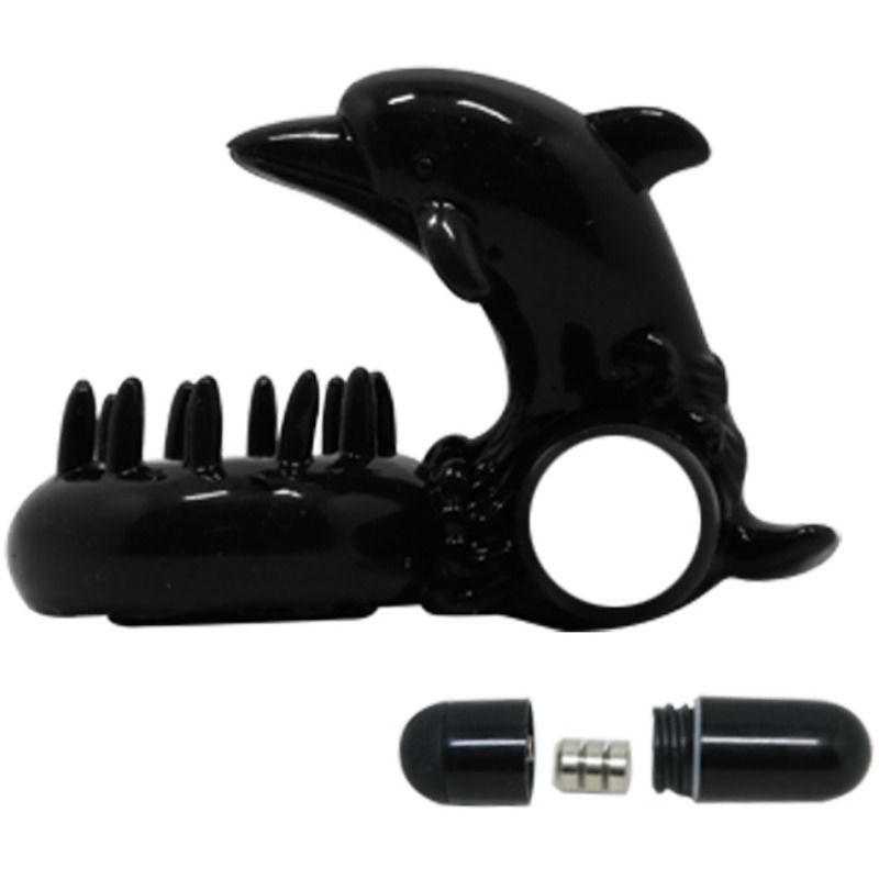 Enhance pleasure with the Baile Dolphin Clitoral Stimulator Ring. High-quality silicone, strong vibrations, dolphin-shaped stimulator, and easy-to-use design.6