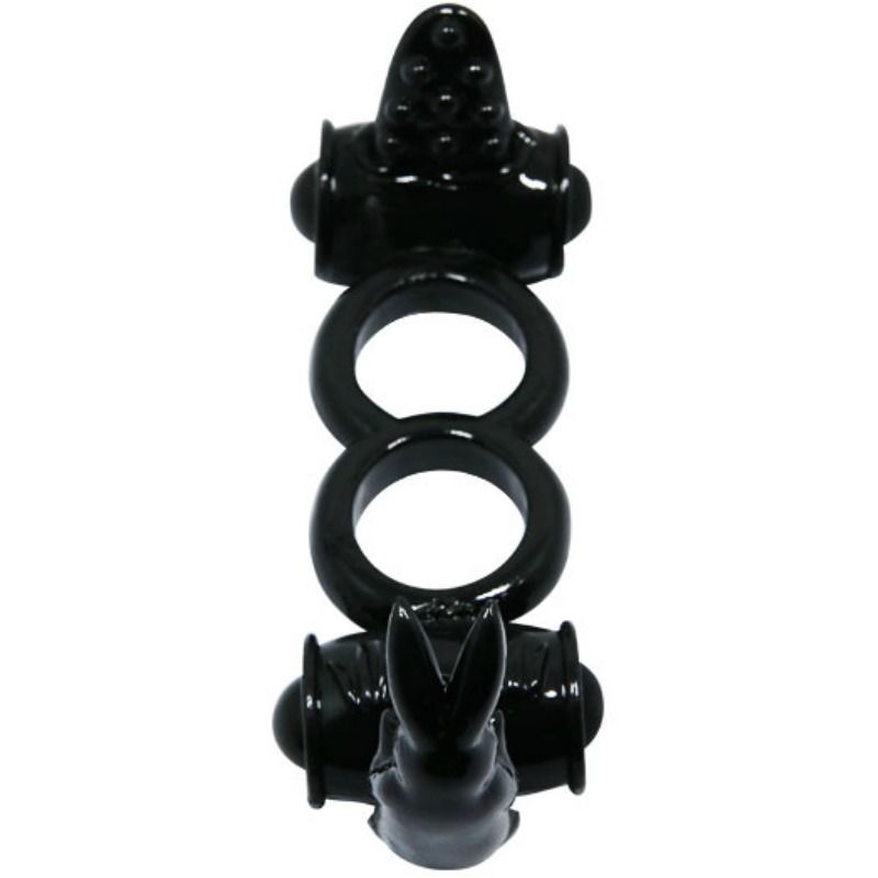 Enhance pleasure with the Baile Cock Ring Clitoral Stimulator. High-quality silicone, powerful vibrations, rabbit-shaped clitoral stimulator, and easy-to-use design3