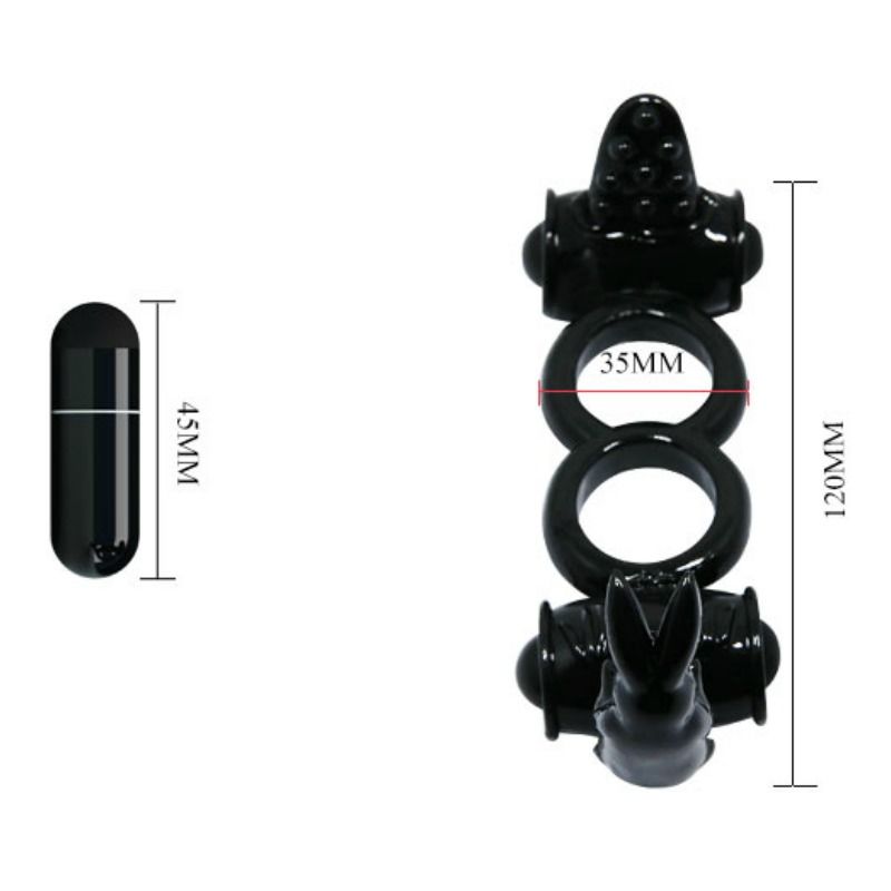 Enhance pleasure with the Baile Cock Ring Clitoral Stimulator. High-quality silicone, powerful vibrations, rabbit-shaped clitoral stimulator, and easy-to-use design4