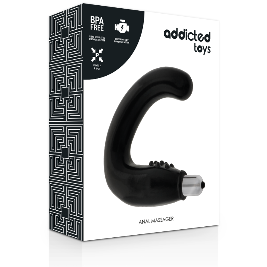 Explore intense prostate stimulation with Addicted Toys Anal Massager Black. Soft TPR, vibrating bullet, body-safe design, and perfect for solo or partner play.4