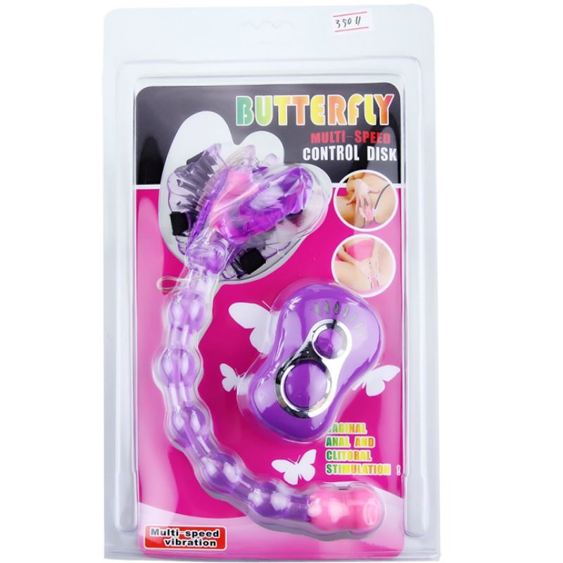 Discover Baile Butterfly Strap-On Lilac with 7 vibration modes for vagina, clitoris, and anus stimulation. Available UK & EU. Order now for thrilling pleasure!3