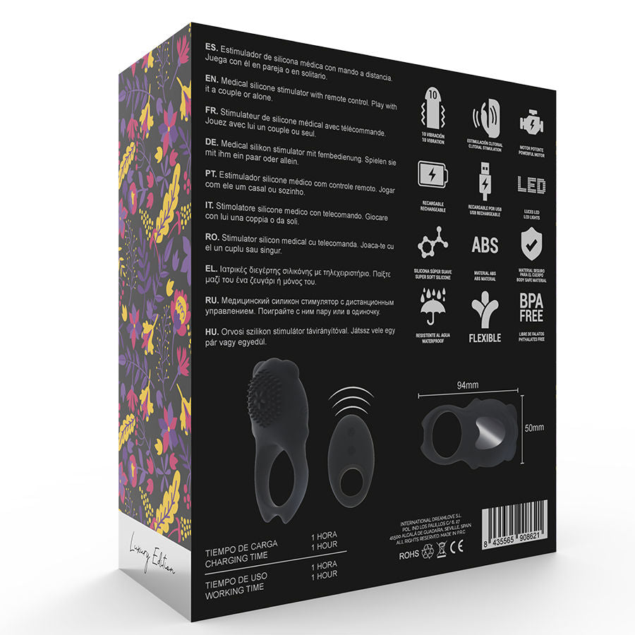 Mia - Colosseo Cock Ring Remote Control Black