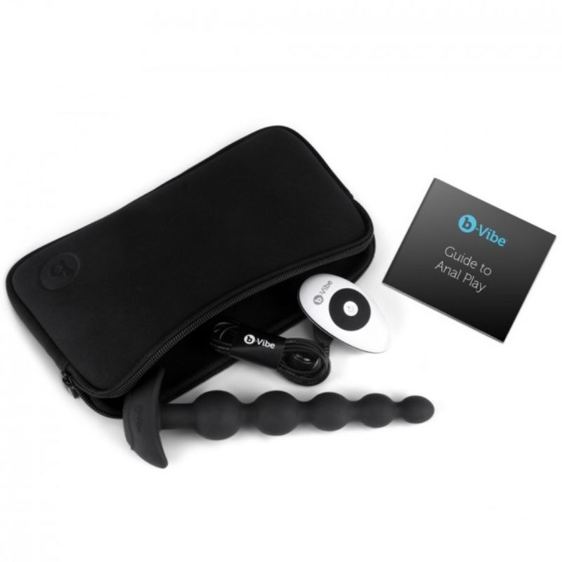 Explore deep anal pleasure with B-Vibe Five Anal Beads. 6 vibration levels, 15 patterns, remote control, USB rechargeable, travel lock, and body-safe silicone.4