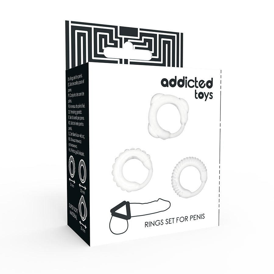 Addicted Toys C-Ring Set Clear - Enhance Stamina & Pleasure with 3 Stylish Rings4