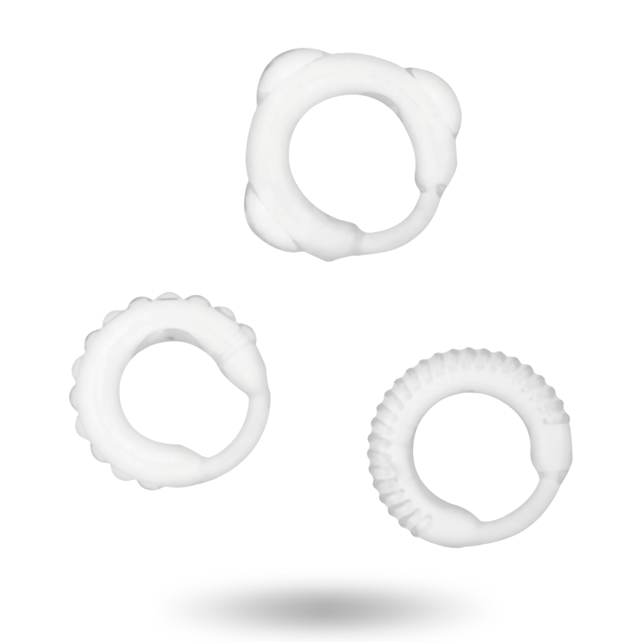 Addicted Toys C-Ring Set Clear - Enhance Stamina & Pleasure with 3 Stylish Rings2