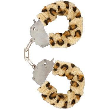 DelighToys - Furry Fun Cuffs Leopard Print and Chrome Chain