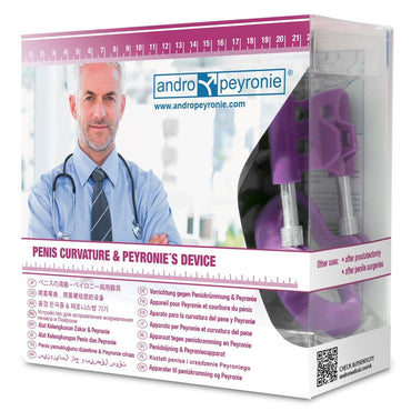 Correct penile curvature with Andropeyronie Penis Curvature Correction, a medically certified traction device for Peyronie's disease and congenital curvatures.1