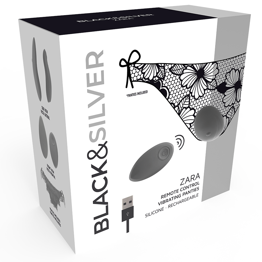 BLACK&SILVER - DelighToys Zara Remote Control Massager Complimentary Panty