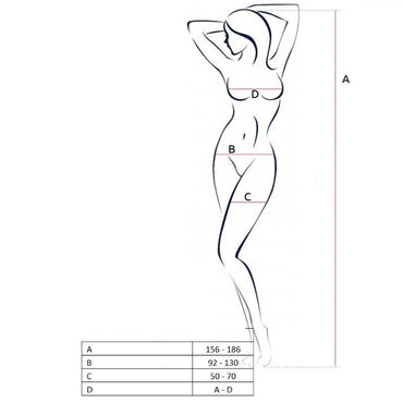 Passion Bodystocking BS046 with Crotch Opening – Bodysuits – RED – product photo 2