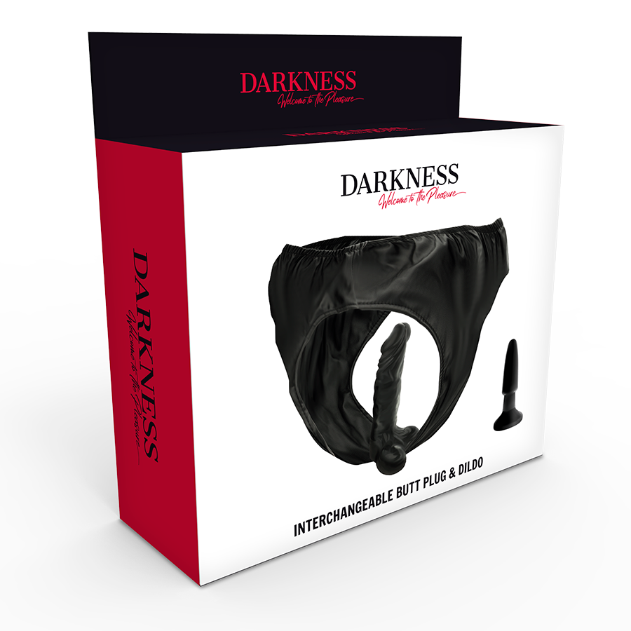 DARKNESS - PU Leather Panties Interchangeable Insertable Accessories