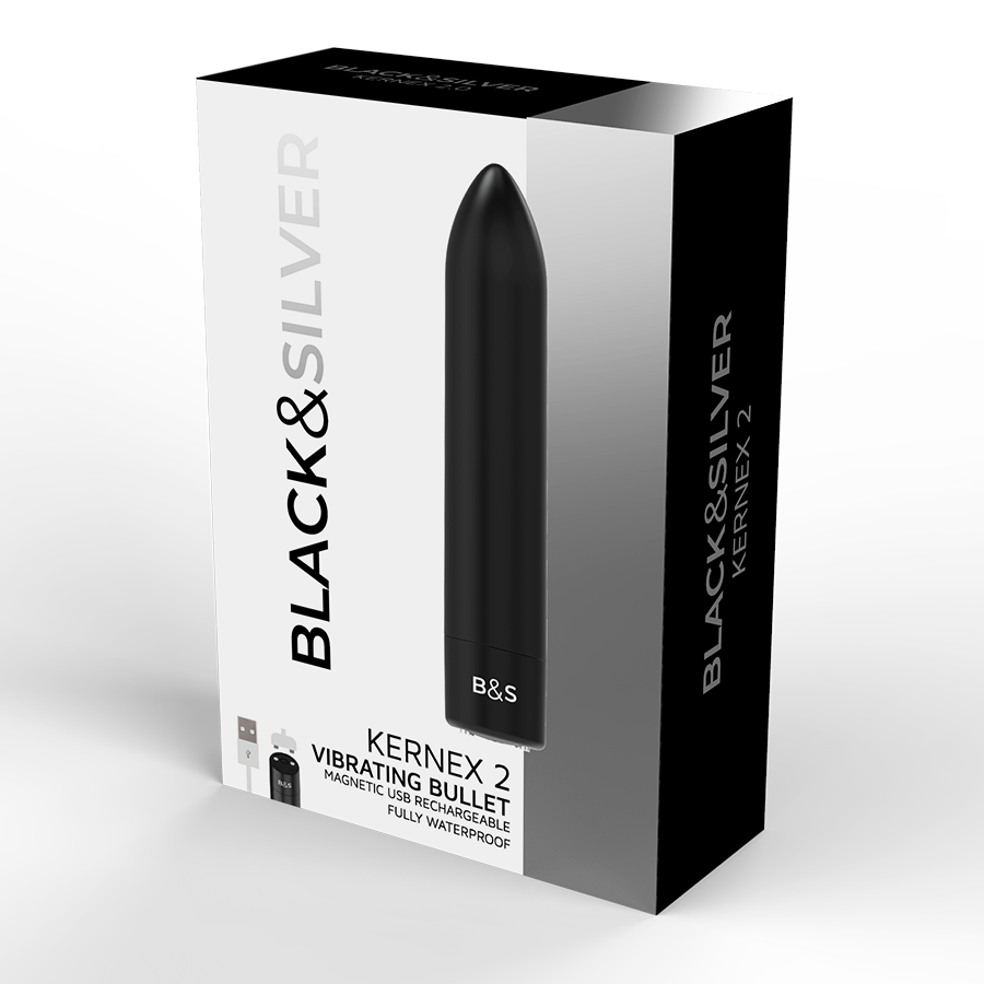 Black&Silver - Kernex 2 Black Vibrating Magnetic Bullet