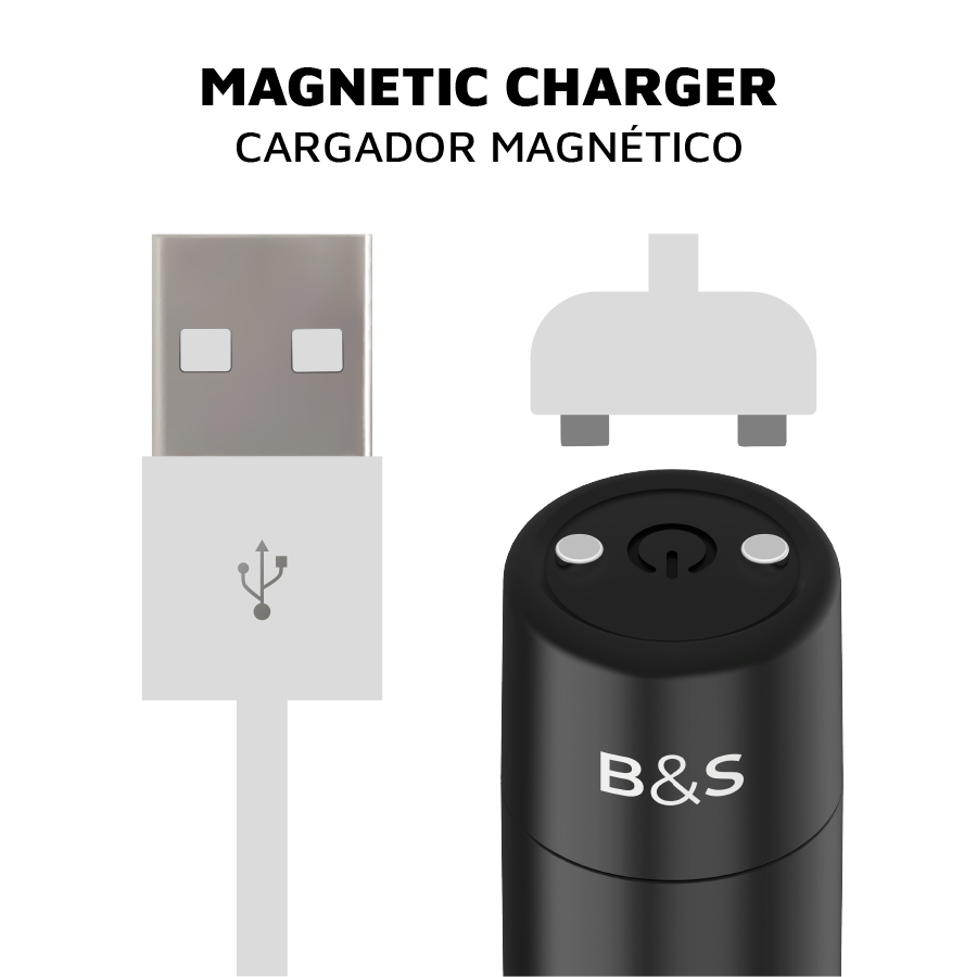Black&Silver - Kernex 2 Black Vibrating Magnetic Bullet