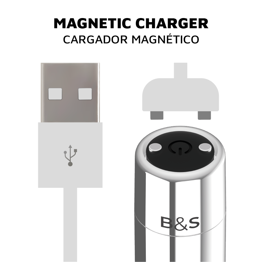 Experience intense vibrations with the Black Silver Vibrating Magnetic Bullet. Rechargeable, splash-proof, and body-safe, this compact powerhouse delivers powerful stimulation anywhere.4
