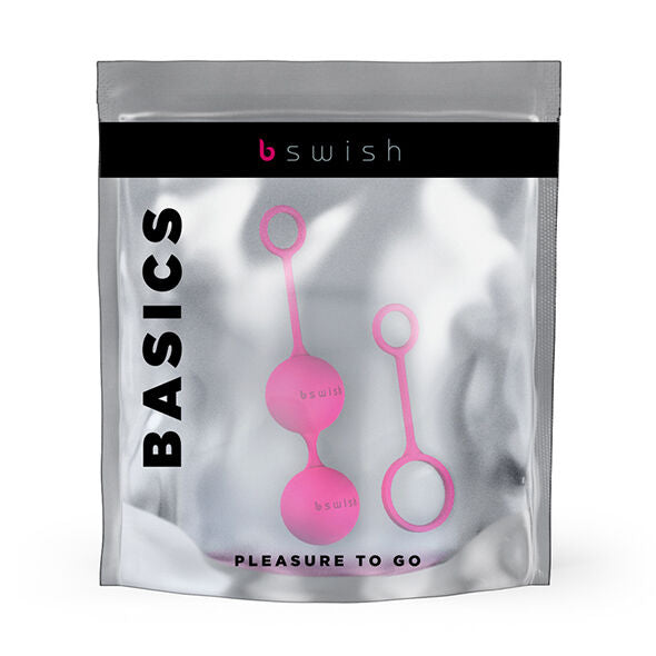 Train your pelvic floor with B Swish Bfit Classic Kegel Balls. Soft, hypoallergenic silicone, two harnesses, and adaptable weight options for progressive Kegel exercises.3