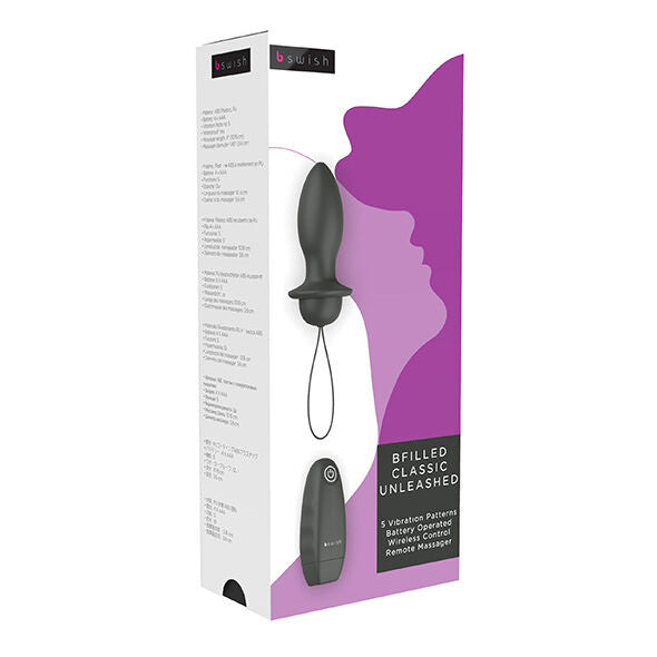 Explore thrilling anal pleasure with the B Swish Classic Vibrating Butt Plug. Remote-controlled, 5 vibration modes, waterproof, body-safe, and perfect for beginners.6