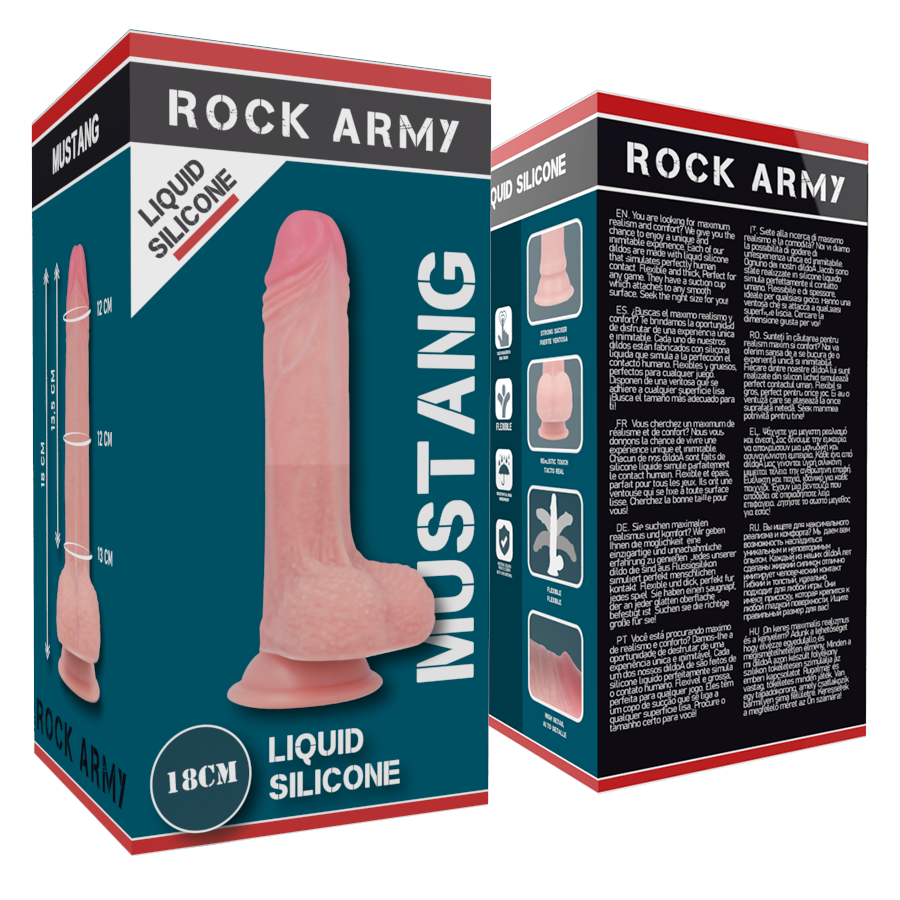 Rockarmy - Liquid Silicone Premium Mustang Realistic 18 Cm -O- 4.14 Cm