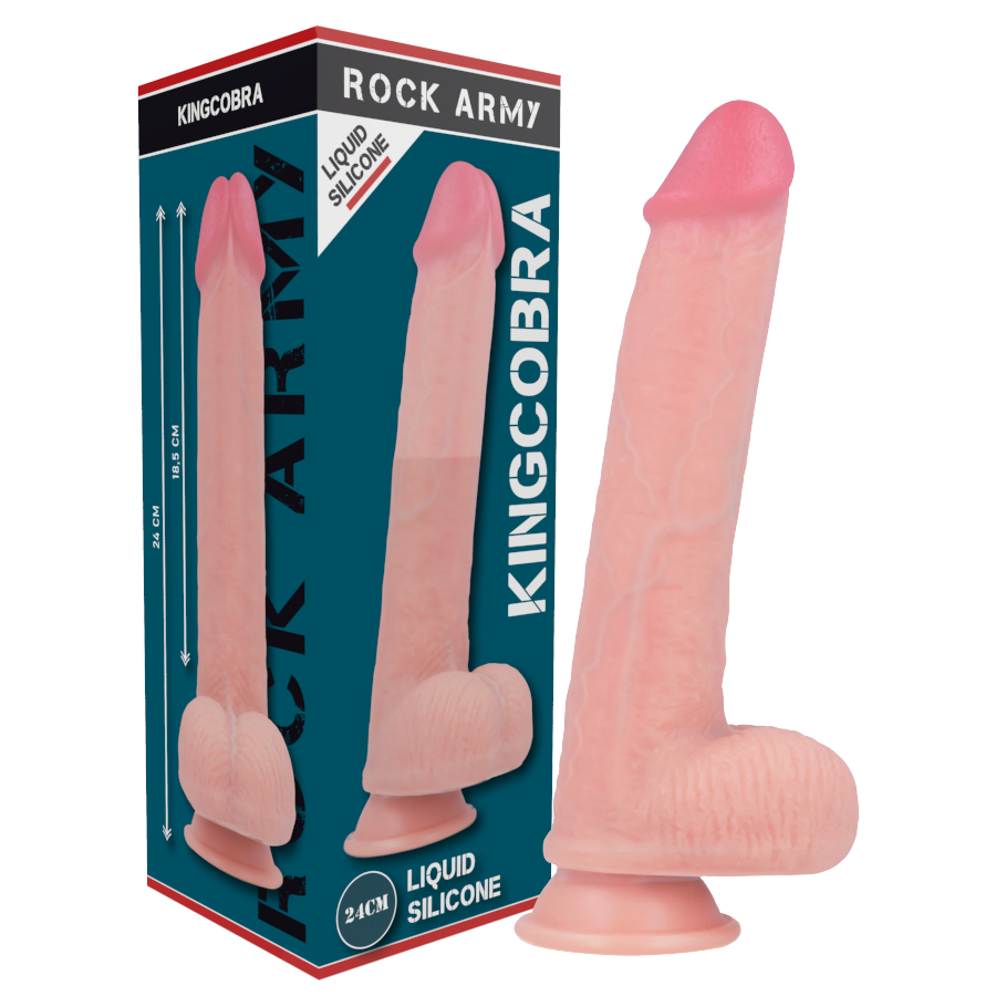 Rockarmy - Liquid Silicone Premium Kingcobra Realistic 24 Cm -O- 4.77 Cm