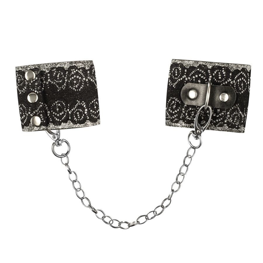 OBSESSIVE - A747 Handcuffs – One Size, Silver Lace Details
