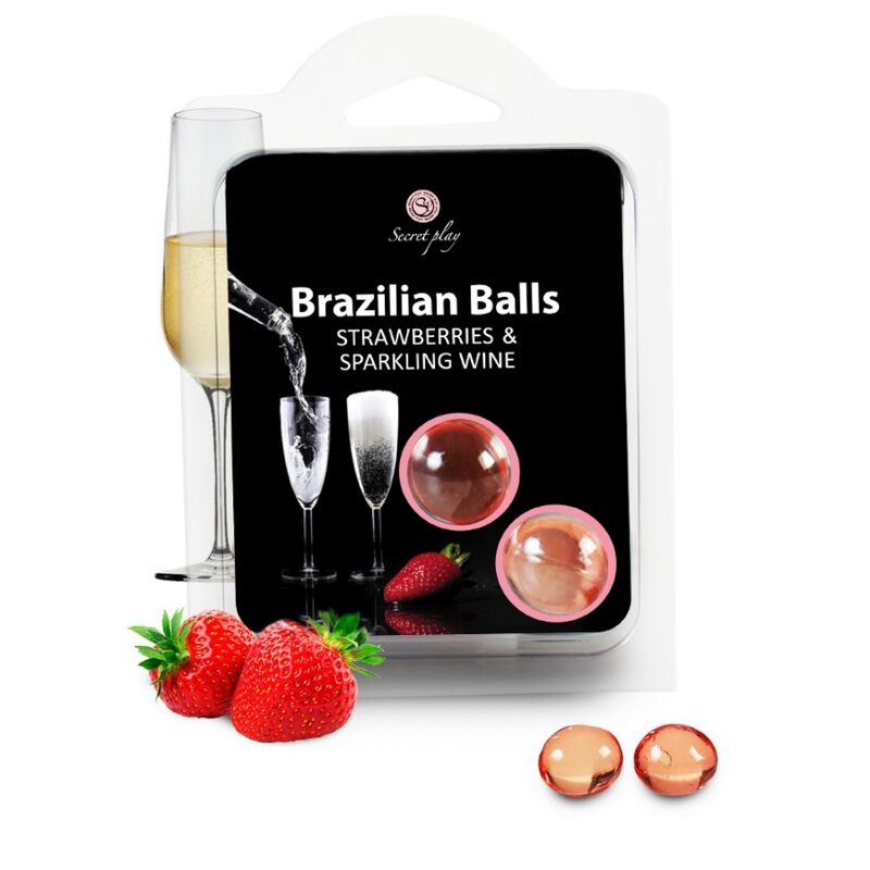 SECRETPLAY - DelighToys Secretplay – Strawberry and Champagne Massage Oil Balls Set