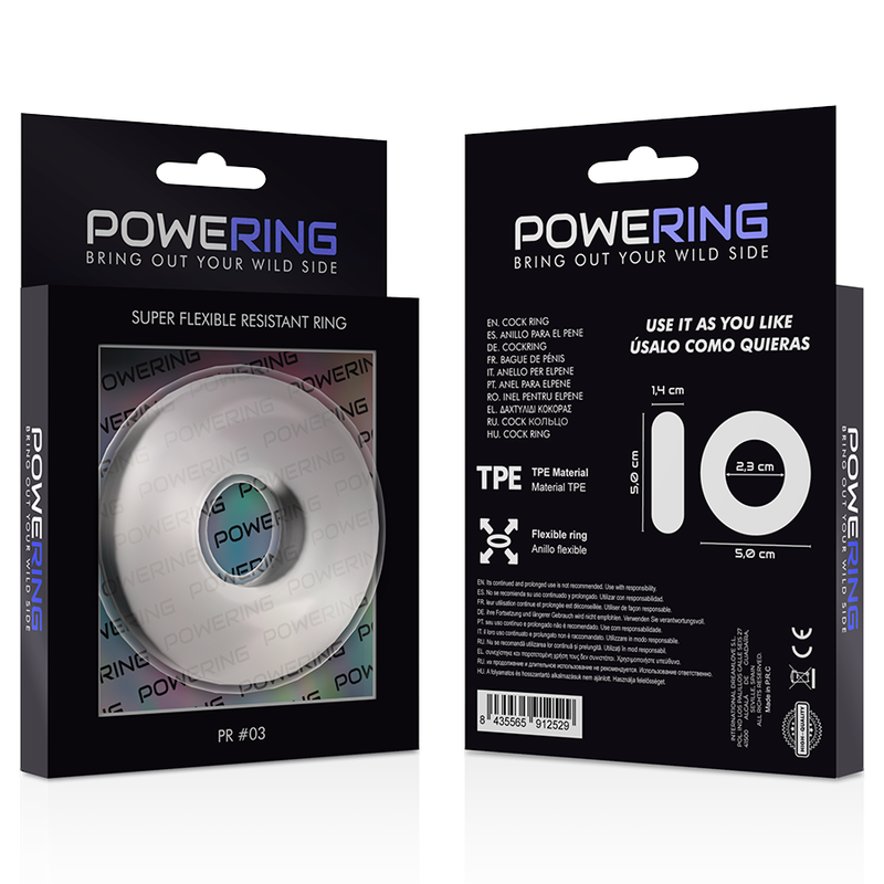 Powering - Super Flexible And Resistant Penis Ring 5Cm Pr03 Clear