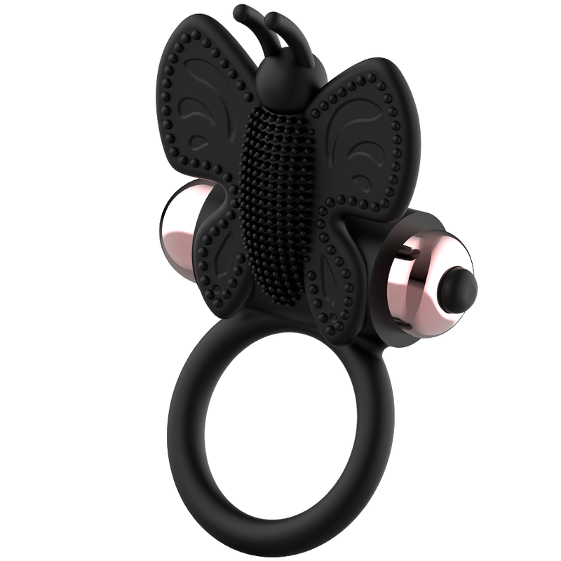 Coquette Toys - Cock Ring Butterfly With Vibrator Black/ Gold