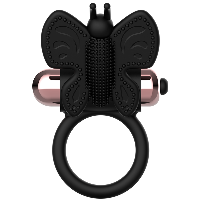 Coquette Toys - Cock Ring Butterfly With Vibrator Black/ Gold