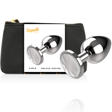 Coquette Toys - Anal Plug Metal White Color Size L 4 X 9Cm