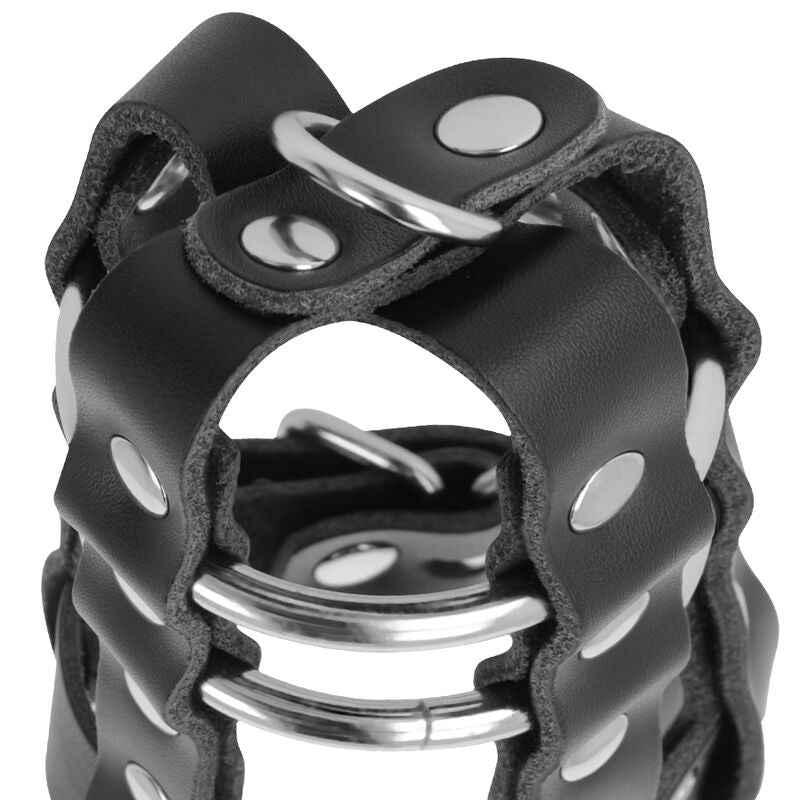 DARKNESS - Vegan Leather Chastity Cage Secure Lock by DelighToys