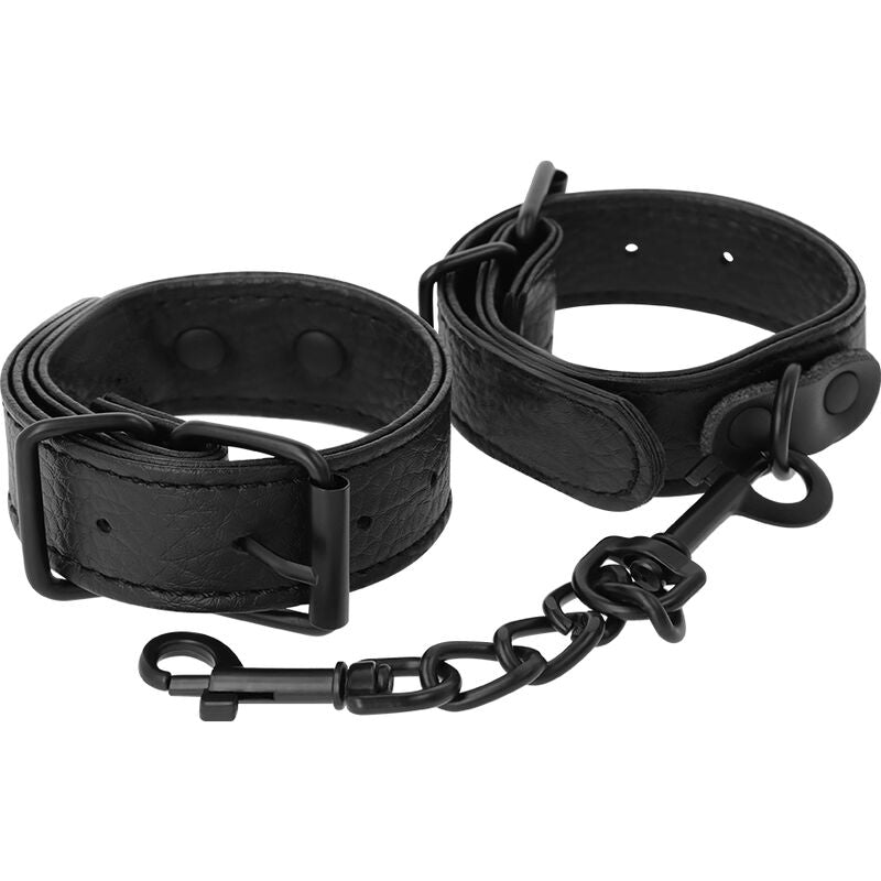DARKNESS - Wide Thin Textured Handcuffs by DelighToys
