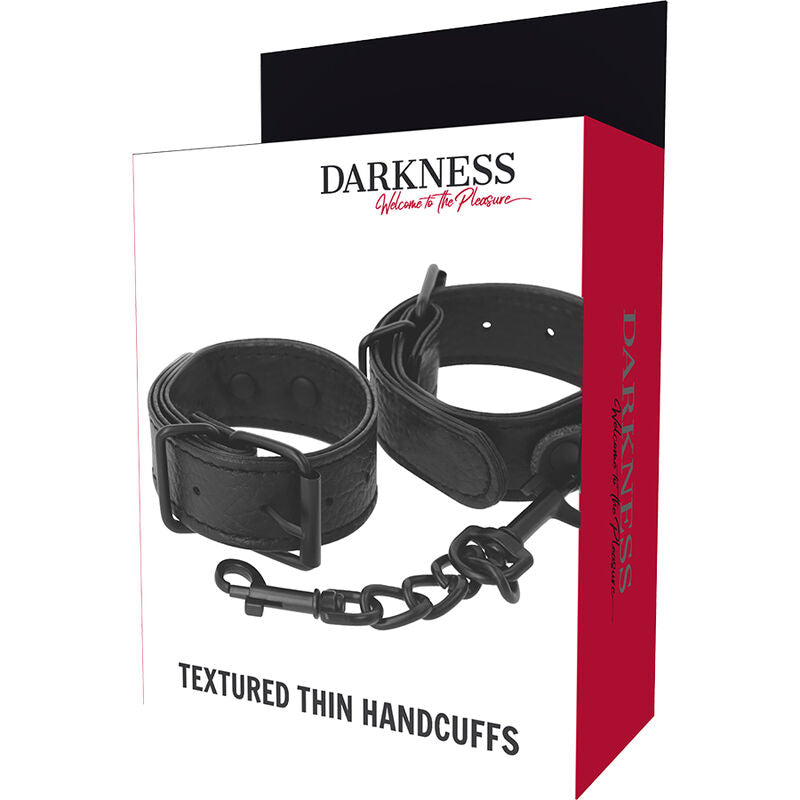 DARKNESS - Wide Thin Textured Handcuffs by DelighToys