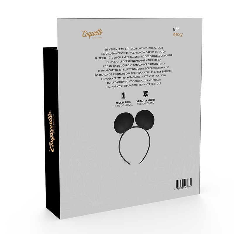 DelighToys - Coquette Chic Desire Vegan Leather Headband Mouse Ears