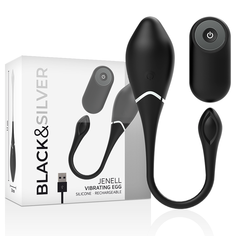3Experience powerful vibrations with the Black Silver Jenell Rechargeable Vibrating Egg Remote. USB rechargeable, remote-controlled, waterproof, body-safe, and discreet for anytime pleasure.