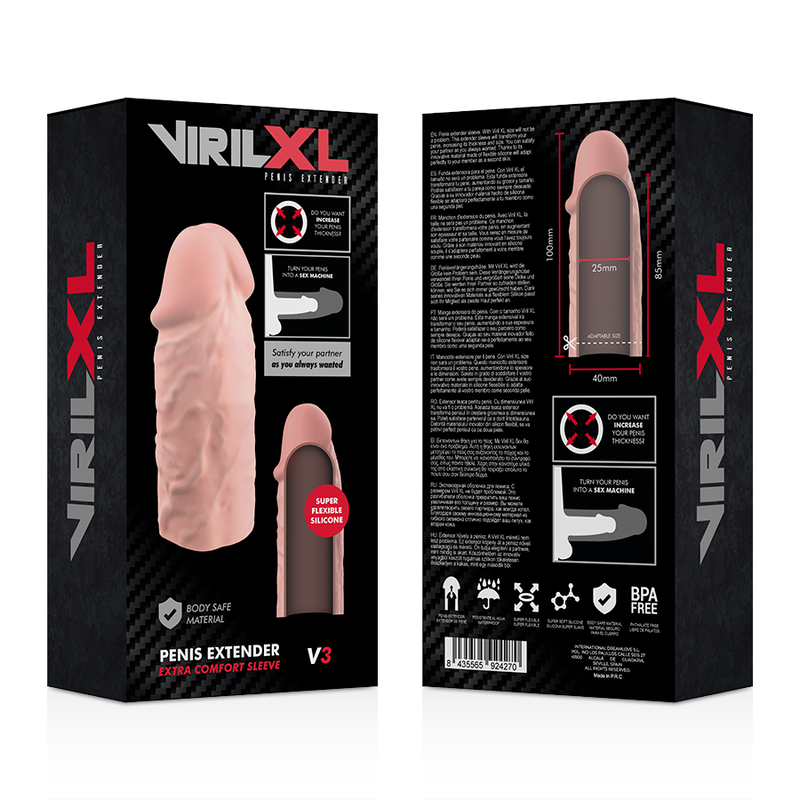 VIRILXL - Liquid Silicone V3 Penis Extension Sleeve by DelighToys