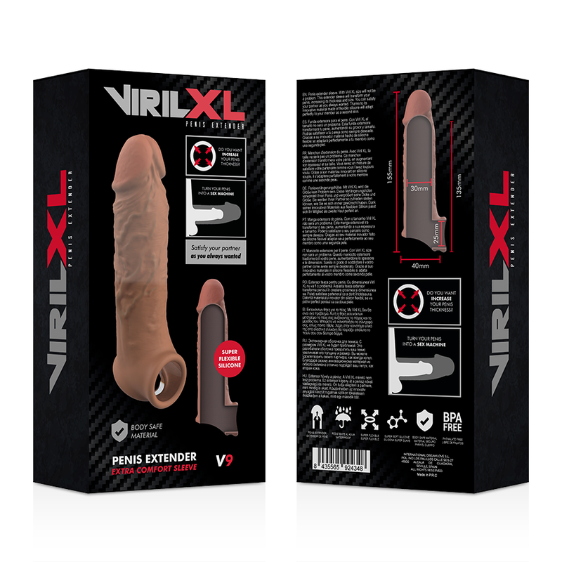Virilxl - Liquid Silicone V9 Brown Penis Extension
