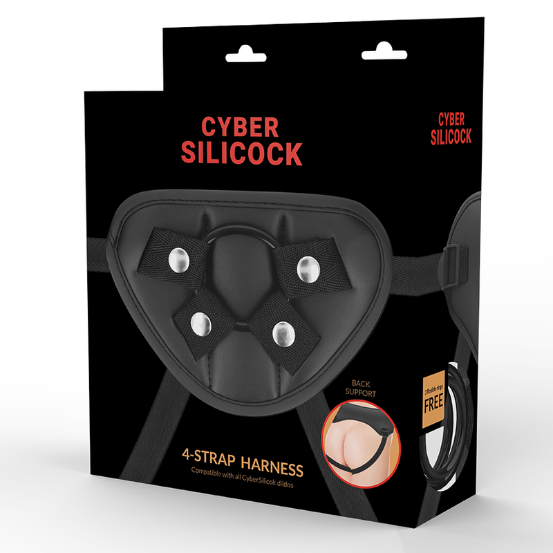 Cyber Silicock - Strap-On Harness With 3 Rings Free