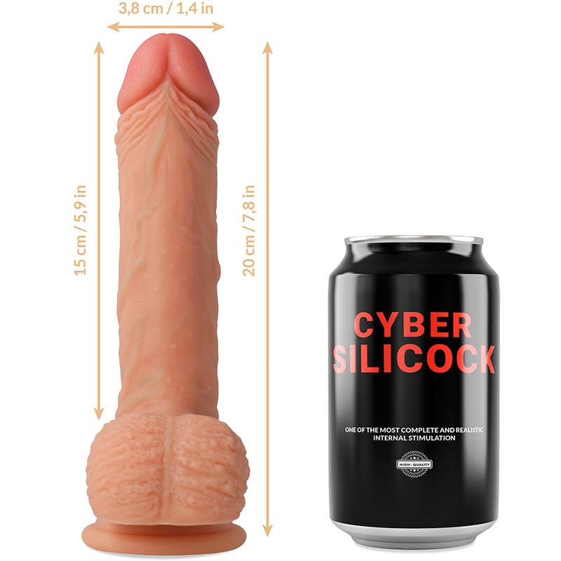 Cyber Silicock - Strap-On Freeman Liquid Silicone With 3 Rings Free 20 Cm -O- 3.8 Cm
