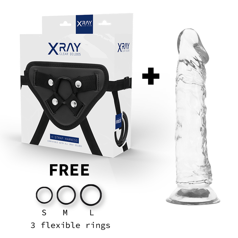 X Ray - Harness + Clear Cock 21 Cm -O- 4 Cm