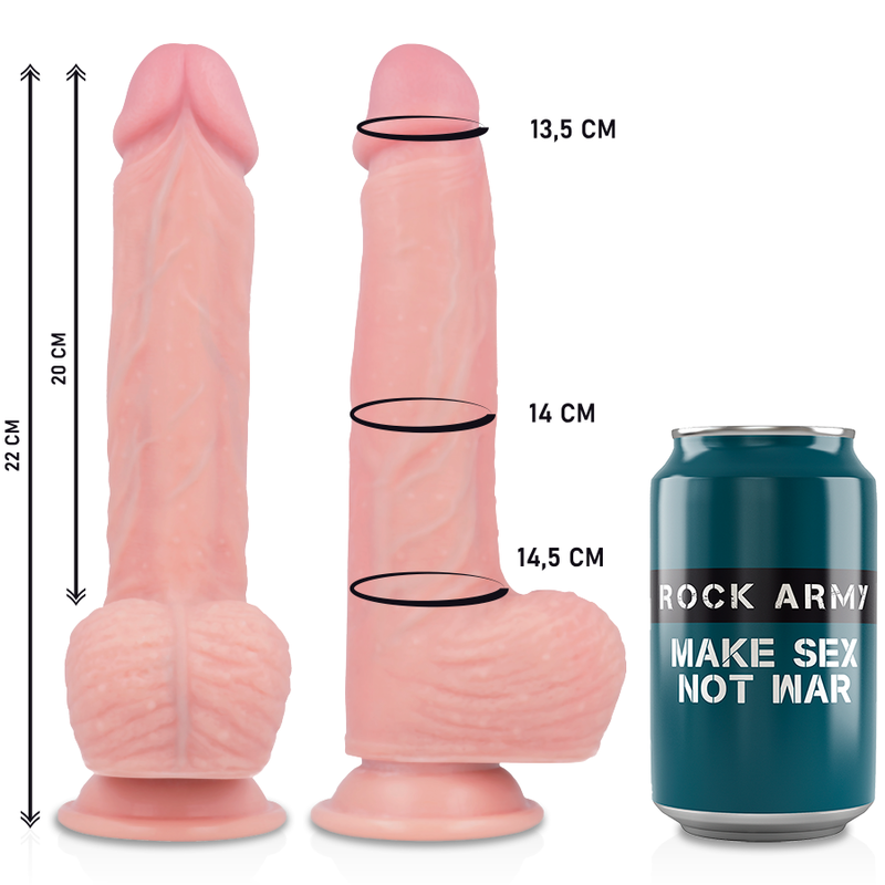 Rockarmy - Harness + Liquid Silicone Vibrator Premium Apache Remote Control 20.5 Cm -O- 4.62 Cm