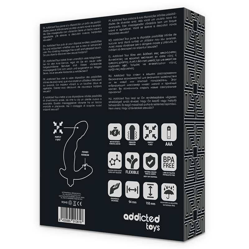 Addicted Toys - Anal Stimulator Prostate Realistic Silicone P-Spot Vibe