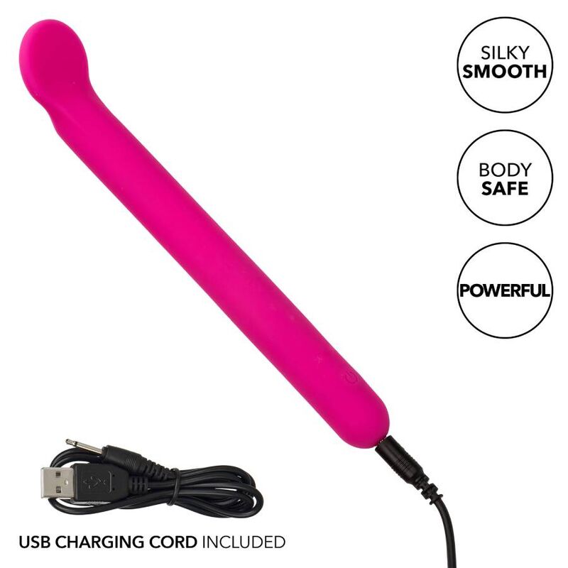 CalExotics Bliss Clitoriffic Vibrator features 10 speeds, soft liquid silicone, flexible head, USB recharge, and memory chip for ultimate clitoral and internal pleasure.3