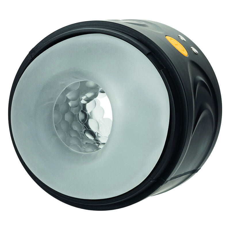 CalExotics Dual Motor Stroker offers 10 vibration functions, dual-entry design, textured chamber, memory chip, and USB recharge for intense solo pleasure anywhere.3
