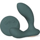 Green silicone prostate massager with a round remote, one of the main types of male sex toys