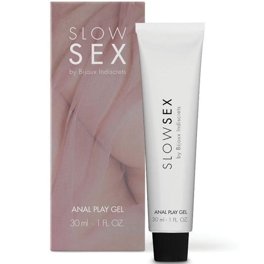 Bijoux Slow Sex water-based anal play gel tube and box, a gentle lube choice for anal sex for beginners