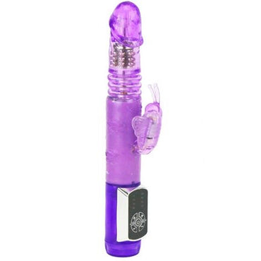 Shop Baile Butterfly Prince Vibrator with 4 vibration modes, 4 rotation modes, butterfly attachment and 3 AAA battery power. Discreet UK & EU shopping.